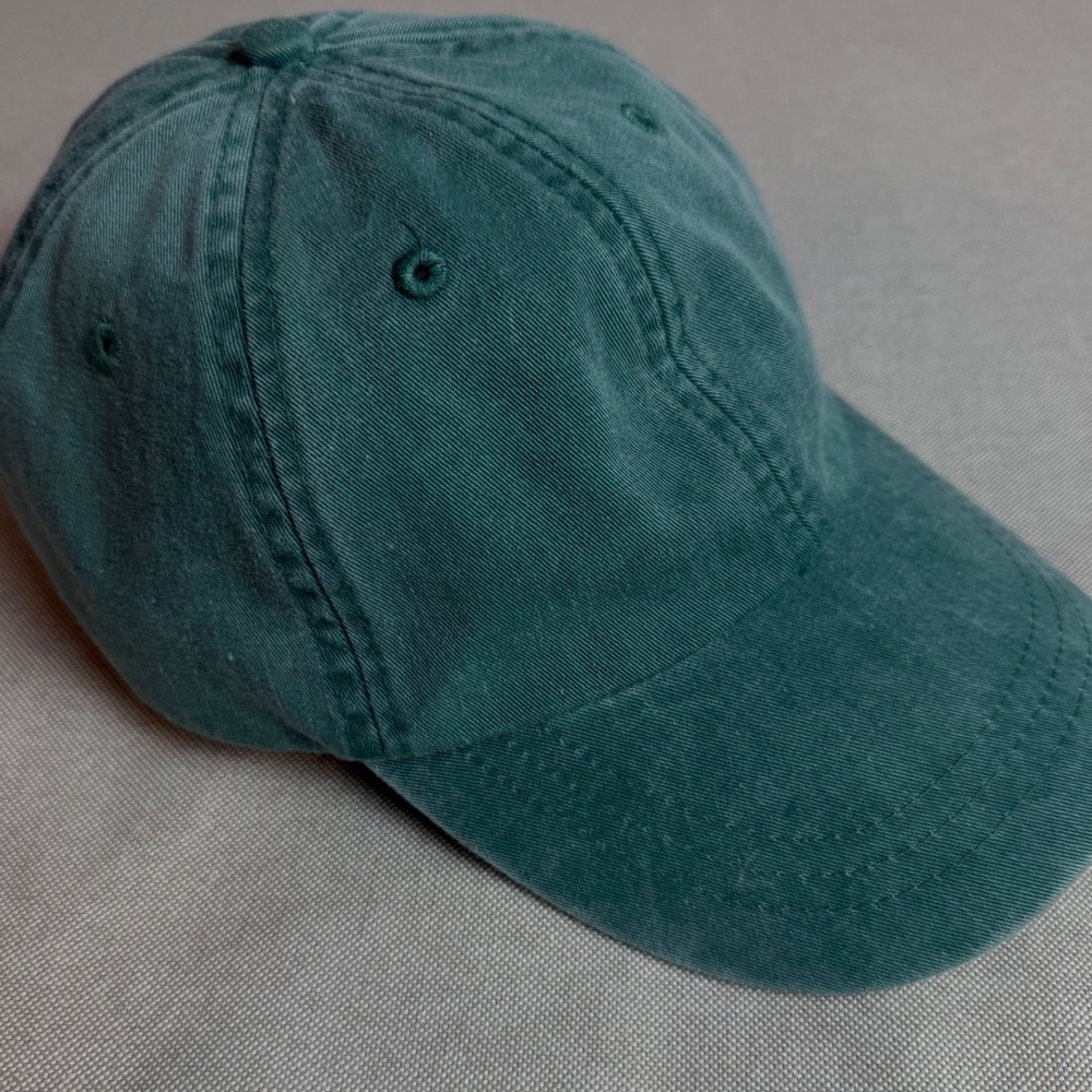 Adams Blank Green Cotton Baseball Cap Leather Adjustable Hat Embroidery Unisex